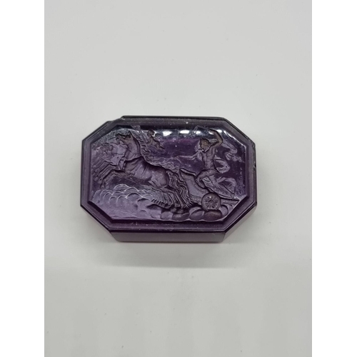 1510 - Charles Brown (1749-95), a rare carved amethyst intaglio, depicting a Roman charioteer, signed in re... 