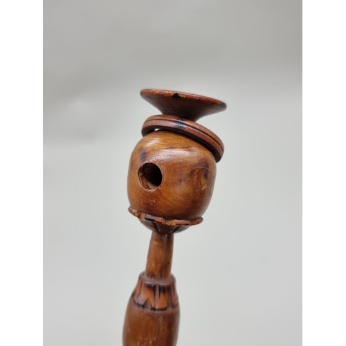 1522 - Ethnographica: an African tribal pipe, 65.5cm long. 