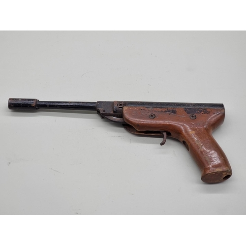 1606 - A vintage Spanish El Gamo .22 cal break action air rifle, Serial No.129718, with Webley scope; toget... 