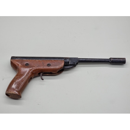 1606 - A vintage Spanish El Gamo .22 cal break action air rifle, Serial No.129718, with Webley scope; toget... 