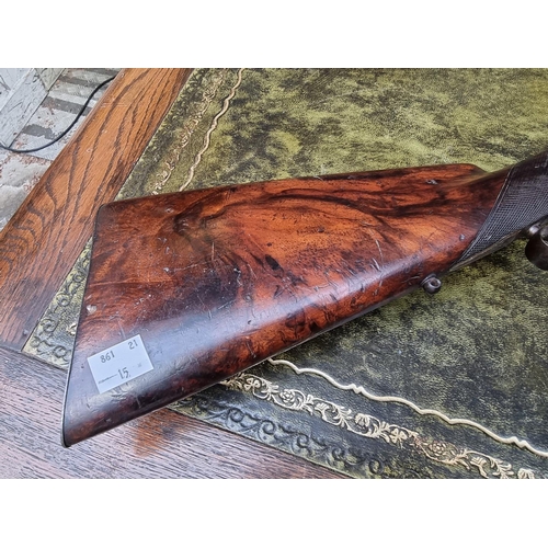 1622 - A good 19th century German double barrelled muzzle loading fouling shotgun, inscribed 'Gebr Lindensc... 