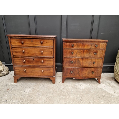 1643 - Two antique mahogany four drawer chests, largest 77.5cm high x 70cm wide. ... 