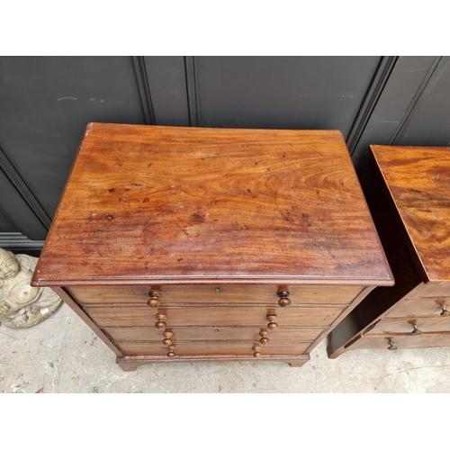 1643 - Two antique mahogany four drawer chests, largest 77.5cm high x 70cm wide. ... 