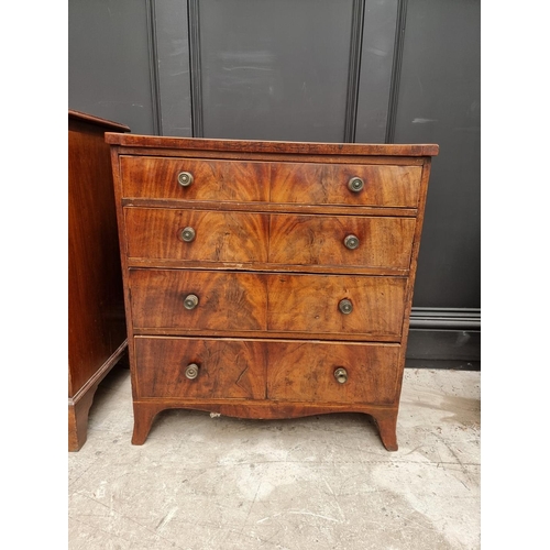 1643 - Two antique mahogany four drawer chests, largest 77.5cm high x 70cm wide. ... 