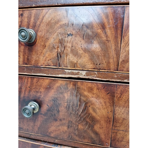 1643 - Two antique mahogany four drawer chests, largest 77.5cm high x 70cm wide. ... 