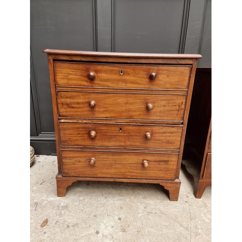 1643 - Two antique mahogany four drawer chests, largest 77.5cm high x 70cm wide. ... 