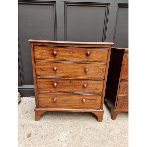 1643 - Two antique mahogany four drawer chests, largest 77.5cm high x 70cm wide. ... 