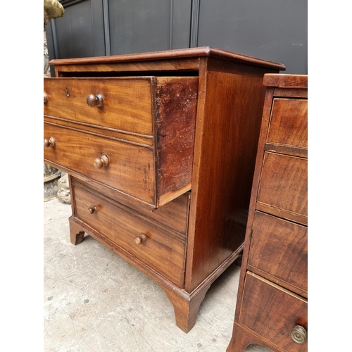 1643 - Two antique mahogany four drawer chests, largest 77.5cm high x 70cm wide. ... 