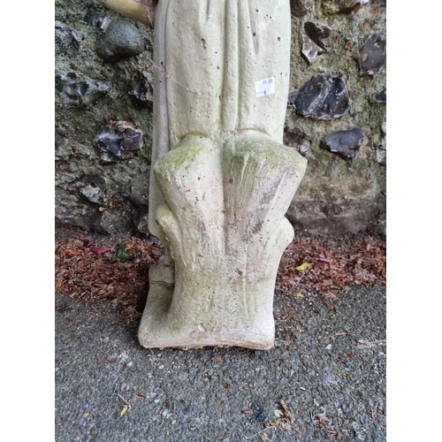 1653 - A reconstituted stone figure of a lady, 78cm high.