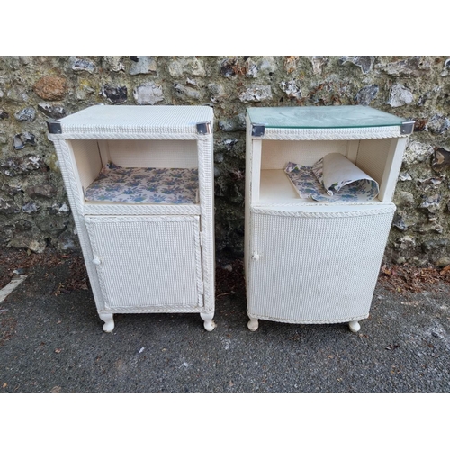 1658 - Two similar Lloyd Loom bedside cupboards.