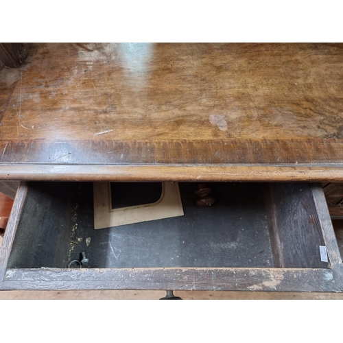 1067 - A Regency mahogany two drawer side table, possibly Gillows, 86cm wide. 