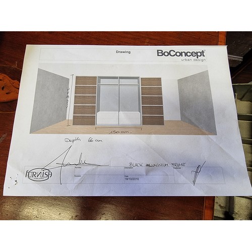 1630 - Two large contemporary wardrobes by BoConcept, (dismantled).