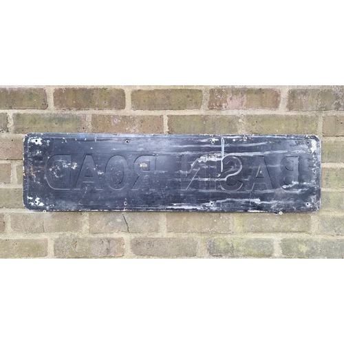 121 - 'BASIN ROAD', 23 x 87.5cm, pressed aluminium.