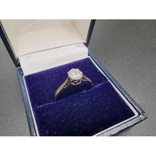 169 - A diamond solitaire ring, of approximately 0.5ct, stamped 'plat 18ct', size N 1/2.