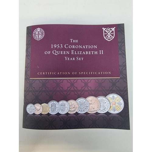 337 - Coins: a cased 'The 1953 Coronation of Queen Elizabeth II' nine coin set, edition 392, with booklet;... 