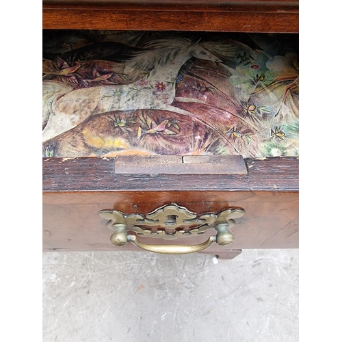 1065 - An 18th century walnut and feathered banded chest of drawers, 102cm wide. 