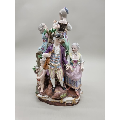 1361 - A large and impressive Meissen porcelain figure group, 35cm high.... 