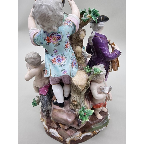 1361 - A large and impressive Meissen porcelain figure group, 35cm high.... 