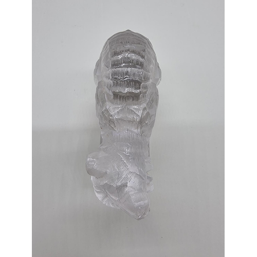 1364 - A rare R Lalique 'Chat' clear and frosted glass figure, 11.5cm long, (small chips).