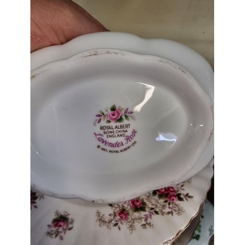 1381 - A Royal Albert 'Lavender Rose' pattern part tea and dinner service; together with another Royal Albe... 