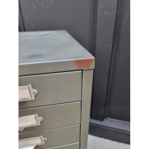 1016 - A small vintage 'Howden' metal filing chest, 86.5cm high x 28.5cm wide x 41cm deep. ... 