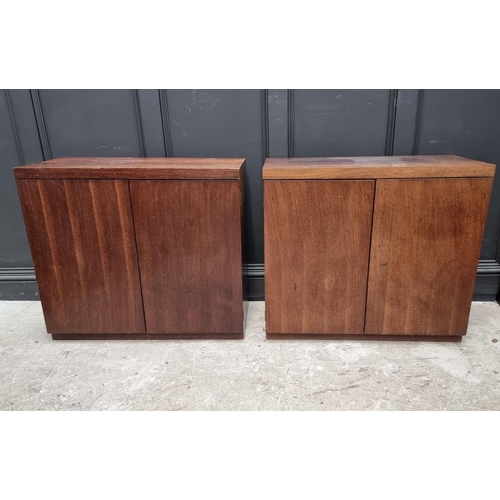 1023 - A set of three reproduction side cabinets, each 76cm high x 86.5cm wide x 40cm deep, (door of one de... 