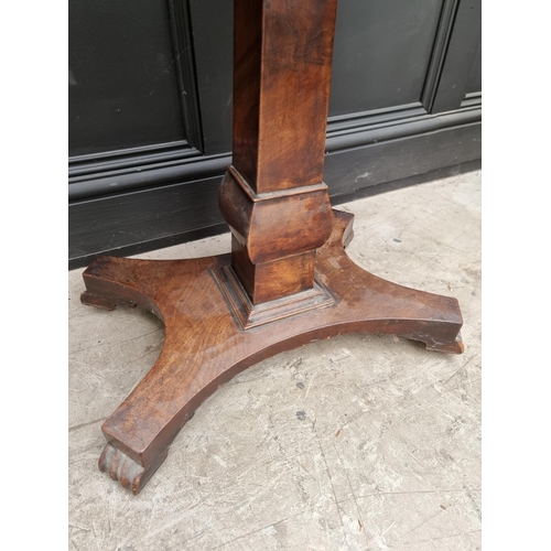 1039 - A 19th century mahogany pedestal work table, with hinged top, 60cm wide. 