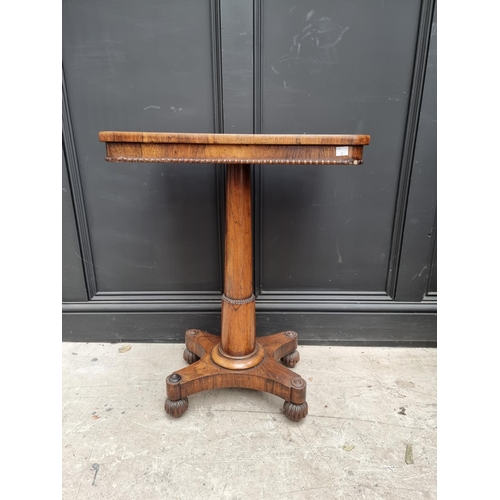 1052 - A small William IV rosewood pedestal table, 54.5cm wide. 
