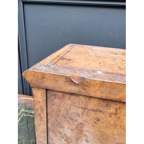 1062 - Miniature Furniture: a good Victorian walnut and marquetry three drawer chest, with ivory inset knob... 