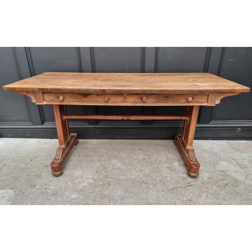 1083 - A William IV rosewood library table, 152.5cm wide.