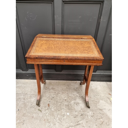 1084 - An unusual 19th century rosewood Davenport type desk, with two small lateral slides, 70cm wide.... 