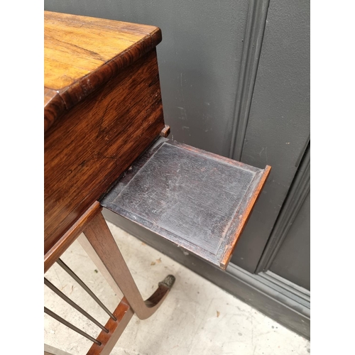 1084 - An unusual 19th century rosewood Davenport type desk, with two small lateral slides, 70cm wide.... 