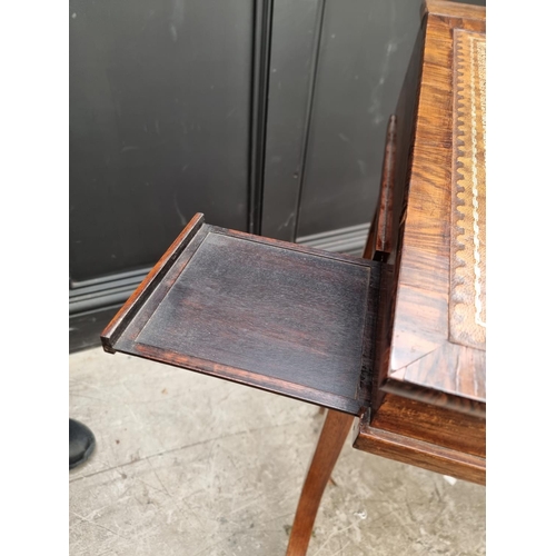 1084 - An unusual 19th century rosewood Davenport type desk, with two small lateral slides, 70cm wide.... 