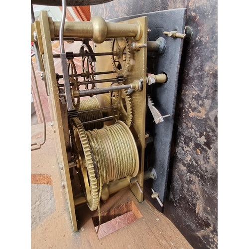 1102 - A Scottish George III mahogany eight day longcase clock, the 13in painted arched dial inscribed... 