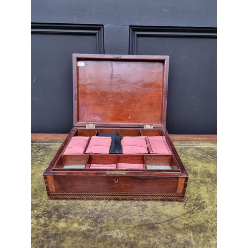 1132 - An interesting early 19th century mahogany and marquetry workbox, possibly Scottish, 35.5cm wide.&nb... 