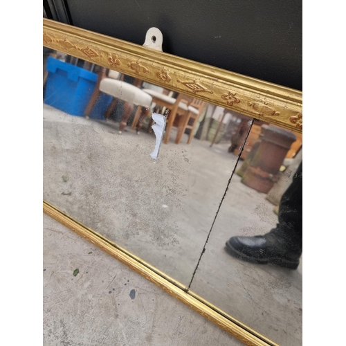 1140 - A George III giltwood framed rectangular pier mirror, 196.5 x 43cm. 