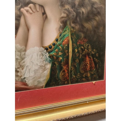 1150 - A Pre-Raphaelite print of a lady, 50 x 37.5cm.