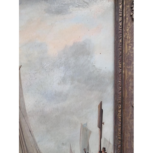 1176 - A Merriman, 'A Race in The Solent, 1863', signed, inscribed verso, oil on canvas, 39 x 49.5cm.... 