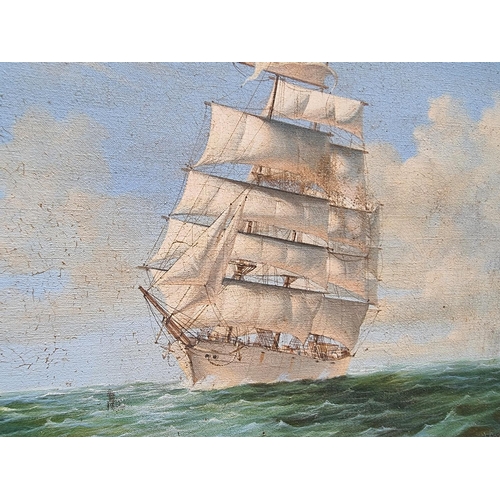 1177 - Bernard Page, a clipper at sea, signed, oil on canvas, 34.5 x 44.5cm.