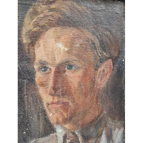 1185 - Sam Glover, self portrait, oil on canvas, 40 x 29.5cm.  