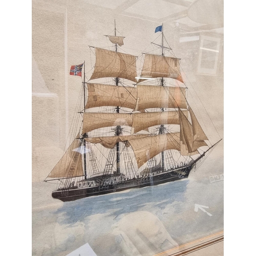 1200 - E Fanning, a Norwegian sailing vessel, signed and dated 1901, watercolour, 31 x 42cm. ... 