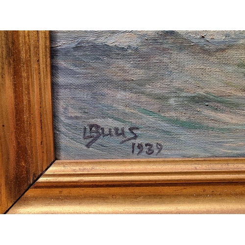 1201 - L Buus, a Danish liner, signed and dated 1939, oil on canvas, 35 x 47cm.  ... 