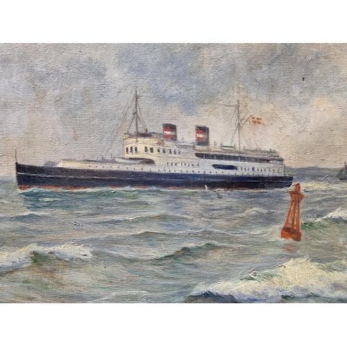 1201 - L Buus, a Danish liner, signed and dated 1939, oil on canvas, 35 x 47cm.  ... 