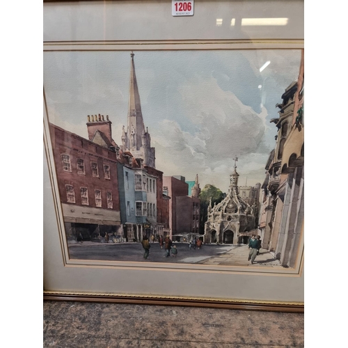 1206 - G Gillman, 'East Street, Chichester', signed and dated 1976, watercolour, 38.5 x 45.5cm; together wi... 