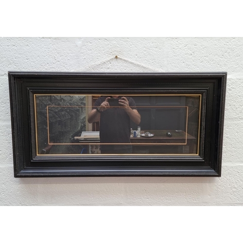 1210 - A 17th century style ebonized and ripple moulded rectangular frame, rebate approx 33.5 x 86cm; toget... 