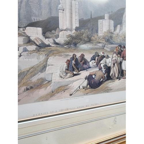 1250 - After David Roberts, 'Remains of a Triumphal Arch at Petra', lithograph, I.33 x 49.5cm.... 