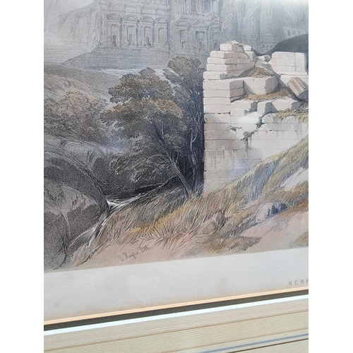 1250 - After David Roberts, 'Remains of a Triumphal Arch at Petra', lithograph, I.33 x 49.5cm.... 