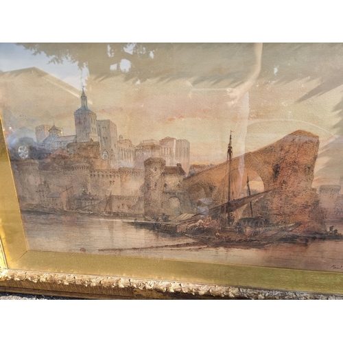 1254 - Paul Marny, French scenes, a pair, each signed, watercolour, 59.5 x 98.5cm. (2)