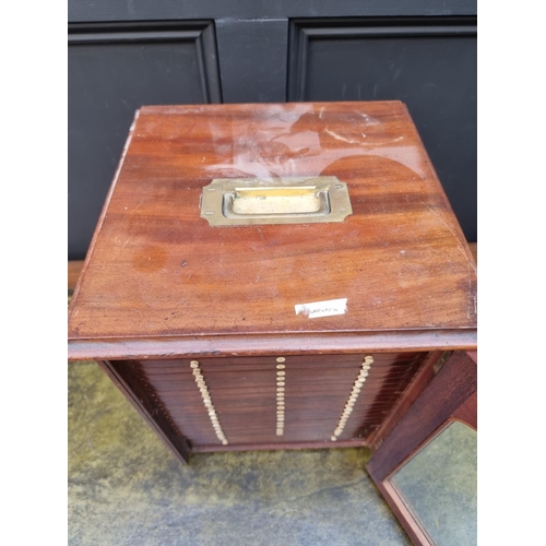 1260 - A Victorian mahogany microscope slide chest, with ivory knobs and inlay, 40cm high x 31cm wide x 31c... 