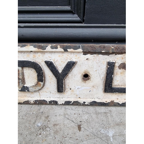 1264 - A cast iron 'Sandy Lane' street sign, 15 x 76.5cm. 